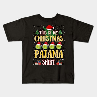 Funny Christmas Tennis Lover This Is My Christmas Pajama Kids T-Shirt